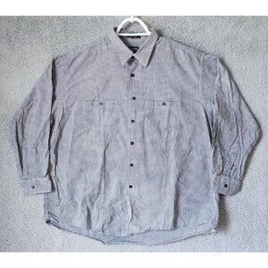 VTG Burberrys Men’s Long Sleeve Check Button Up Shirt Size XL Cotton Made In USA